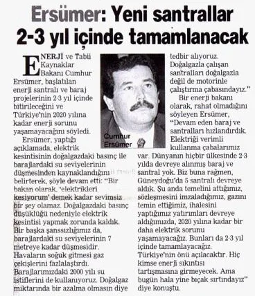 Enerji açığı '2020 yılına kadar bir daha elektrik sorunu yaşamayacağız'